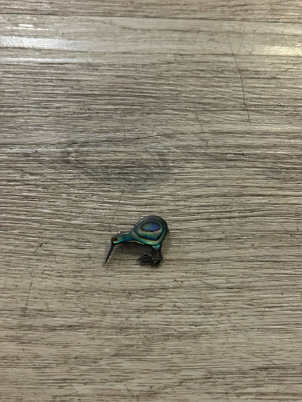 Vintage Abalone Kiwi Brooch
